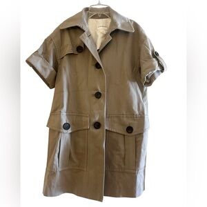 Club Monaco Women's Khaki Short-Sleeve Utility Jacket